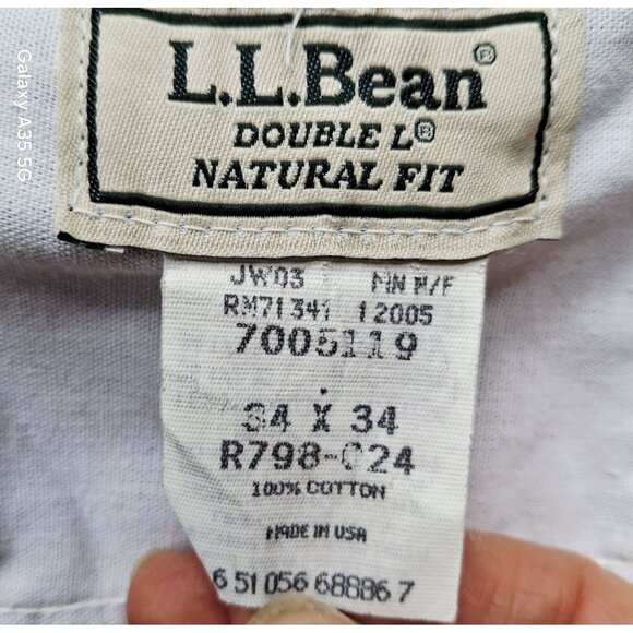 Vintage L.L.Bean Double L Natural Fit Mens Jeans 34x34 Beige Denim Made In USA 1 - Picture 6 of 9